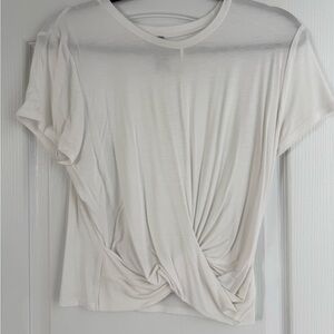 Elegant White Twist Front Top